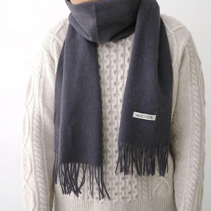 linişte 100% Wool Scarf - Men and Women Winter Warm Soft Luxurious Solid Colors Gift Box - Image 4
